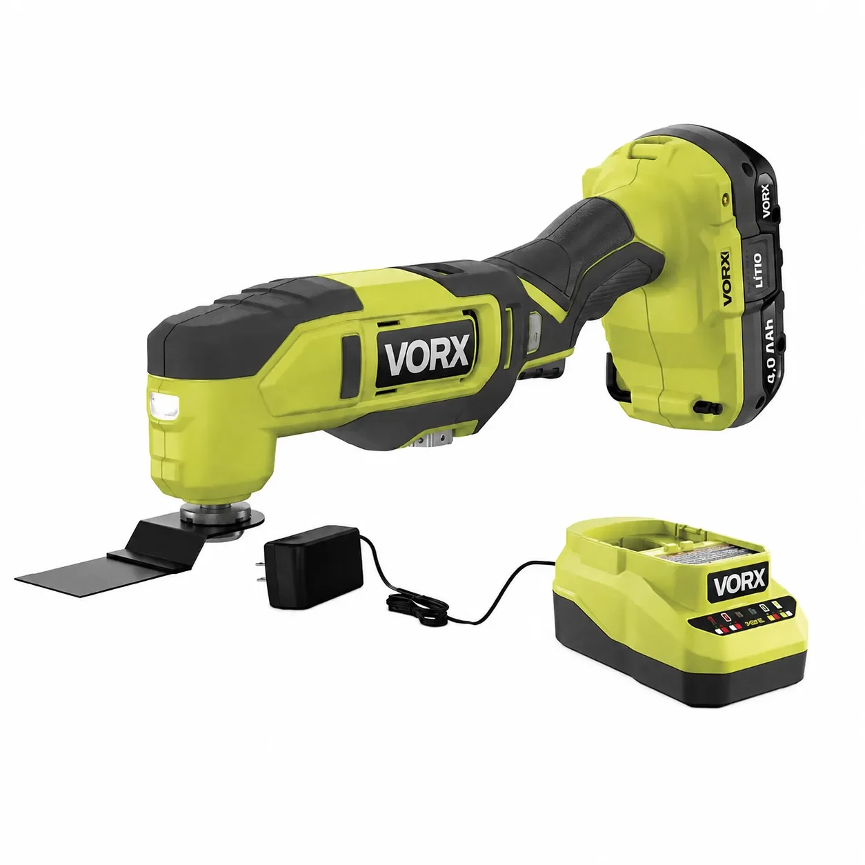 Multiferramenta Oscilante VORX+ 18V 20000 Osc/min com Bateria 2 Ah, Carregador e Acessórios